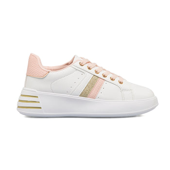 Sneakers platform bianche da donna con dettagli rosa Lora Ferres, Donna, SKU w014000984, Immagine 0